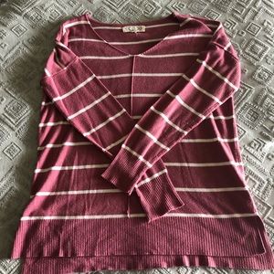 Pink striped lightweight sweater